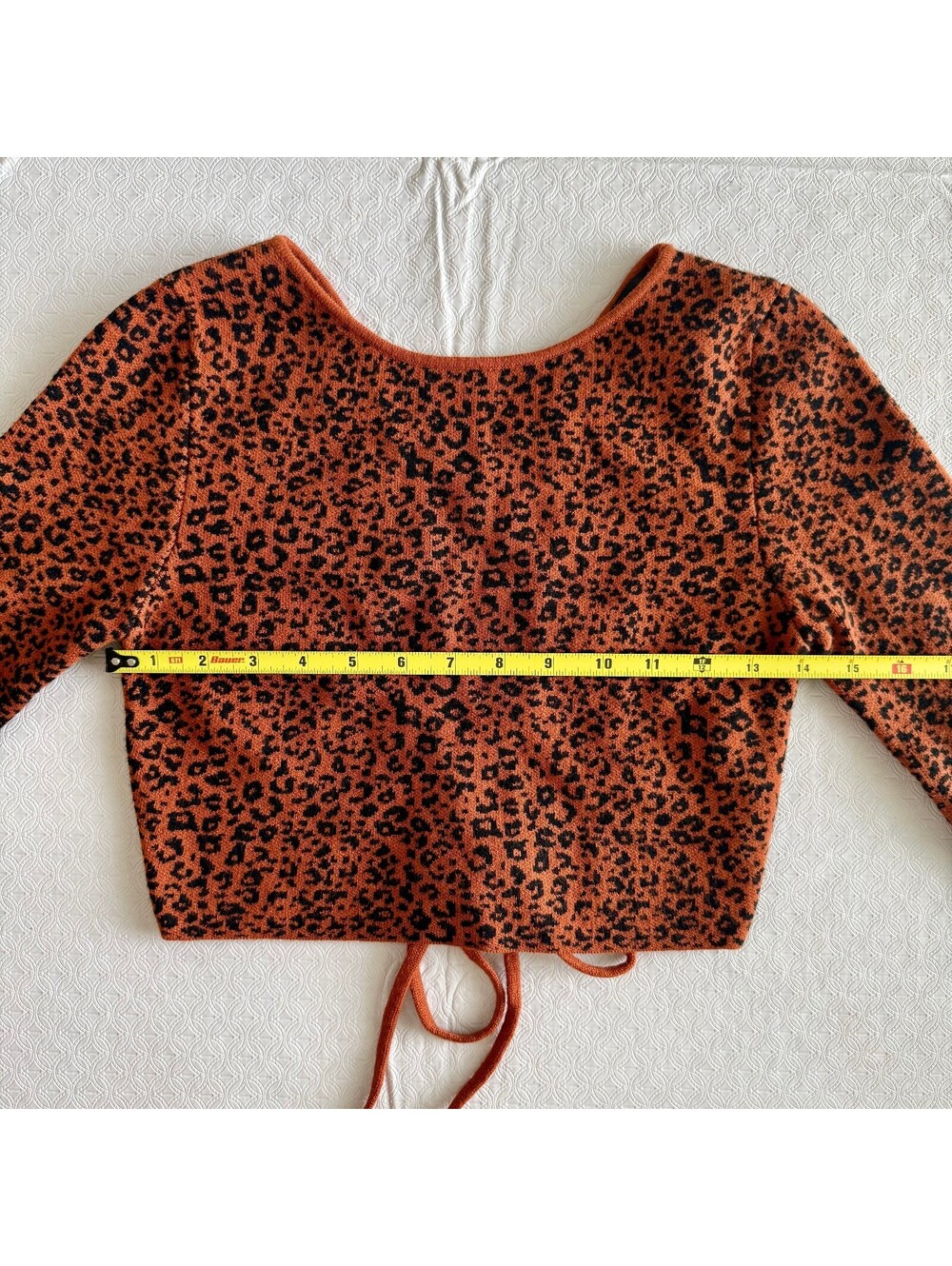 Urban Outfitters Brown Leopard Print Long Sleeve Crop Top SP - Picture 3 of 6